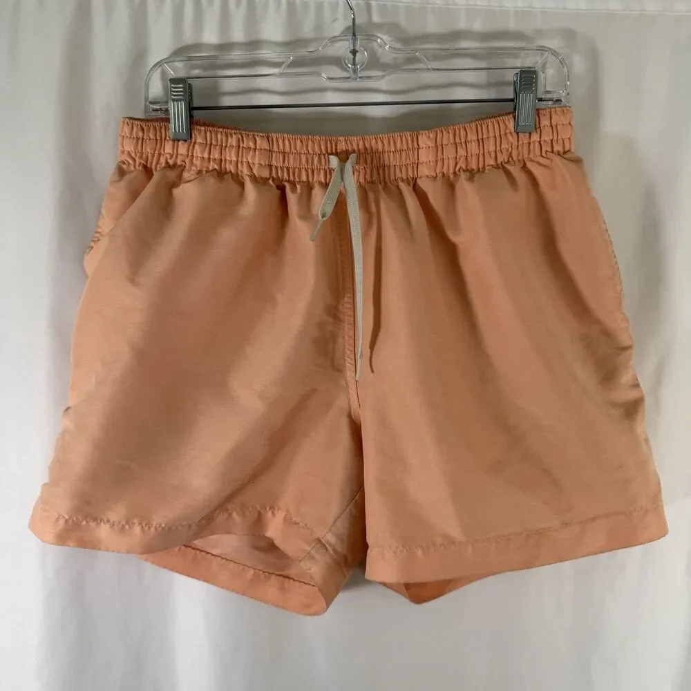 Chubbies Shorts Men's XL Cream Orange Drawstring Pull On Pockets Unlined